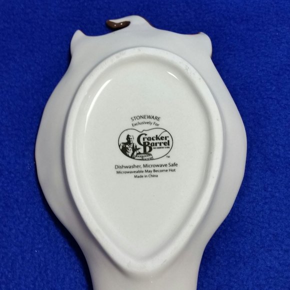 Cracker Barrel Owl and Pumpkin Spoon Rest Fall Table Decor Stoneware Pre-Owned - Picture 10 of 10